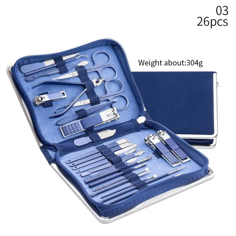 Nagelknipper Snijder Dode Huid Verwijderaar Nagelverzorging Schoonheidskit Manicure Set Top-Grade Lederen Verpakking