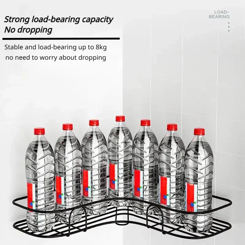 ห้องน้ําชั้นวางของชั้นวางของแชมพูชั้นวางของเครื่องเทศห้องครัวชั้นวางมุมไม่มี Punch ติดผนังชั้นวางอุปกรณ์ห้องน้ํา