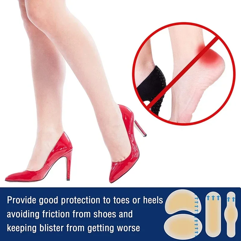 Autocollants de chaussures de protection de talon en gel, patchs adhésifs pour les pieds, coussinets d'ampoule, doublure de talon hydrocolloïdale, soins des pieds en plâtre, instituts oto, 1 pièce