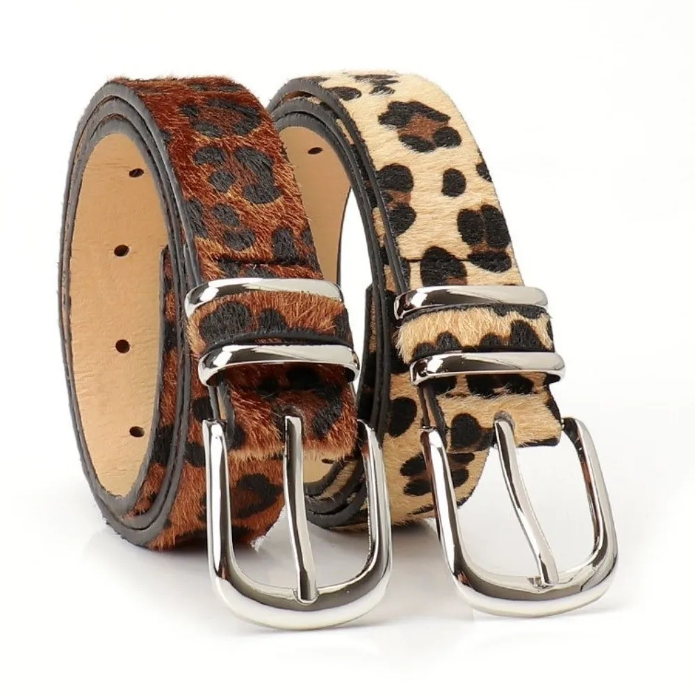 أنيقة أفخم ليوبارد طباعة حزام Y2K مشبك معدني بولي Leather حزام خصر من الجلد الجينز ديكور الهيب هوب حزام الإناث/الفتيات #2