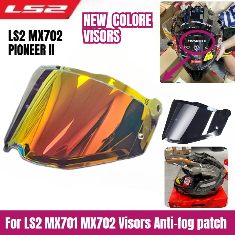 

LS2 MX702 MX701 PIONEER II Helmet Anti-fog Stickers Light Black Lens,Original LS2 Motorcycle Adventure electron gun red