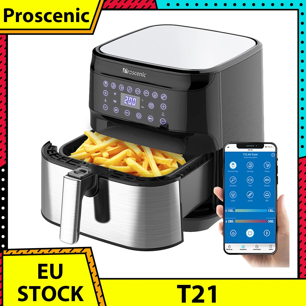 Proscenic T21 Smart Oil Free Air Fryer, App & Voice Control, XL 5. 8QT, 1700 Watt Electric Air Fryers Oven & Oilless Cooker