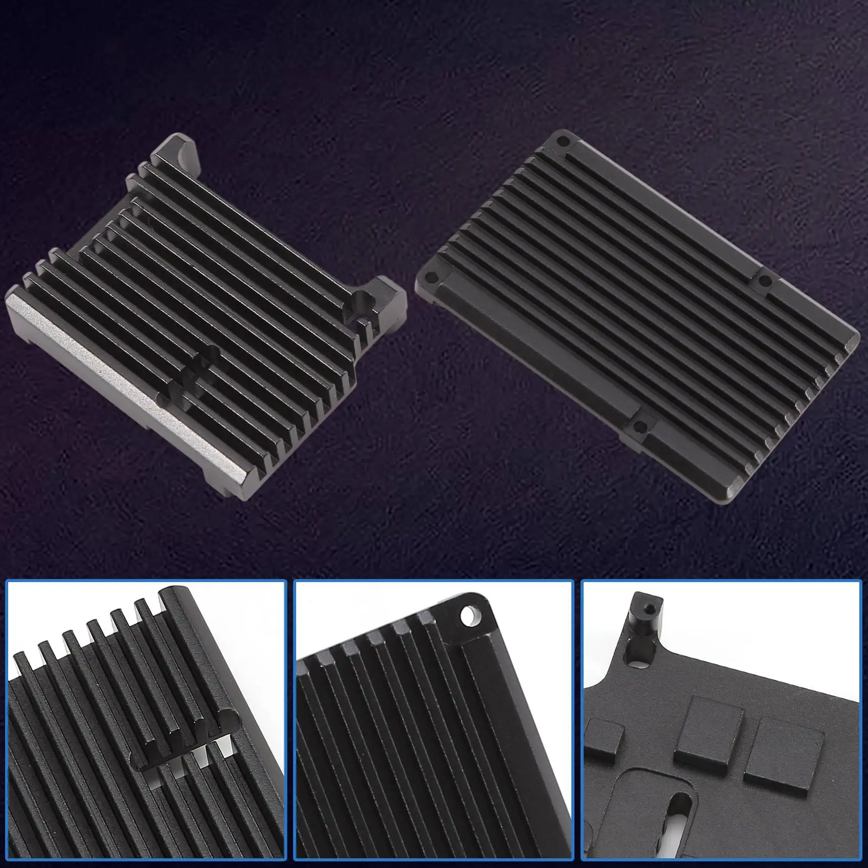 Leading-For Raspberry Pi 4 Model B Aluminum Case, Passive Cooling Aluminum Alloy Protective Shell Metal Enclosure For Raspberry