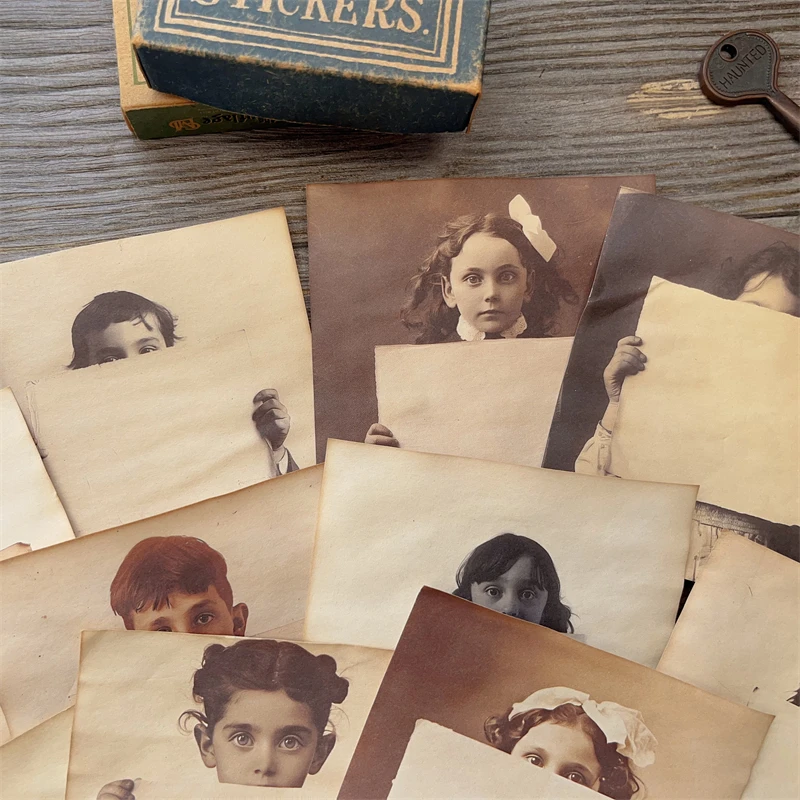 12 Sheet Handmade Coffee Dyed Paper Material Paper Pack Old Photos Junk Journal Ephemera Album TN Scrapbooking Material view 2