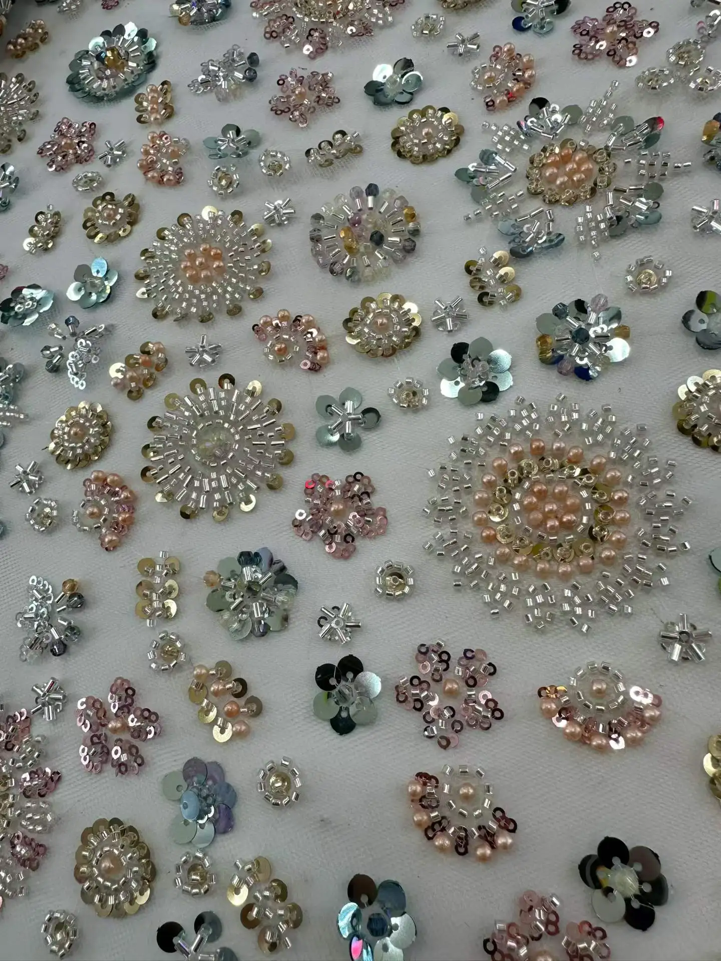 

Latest 3D Flowers African French Lace Fabric 2026 Beaded Sequins Nigerian Tulle Lace Fabric For Wedding Dress
