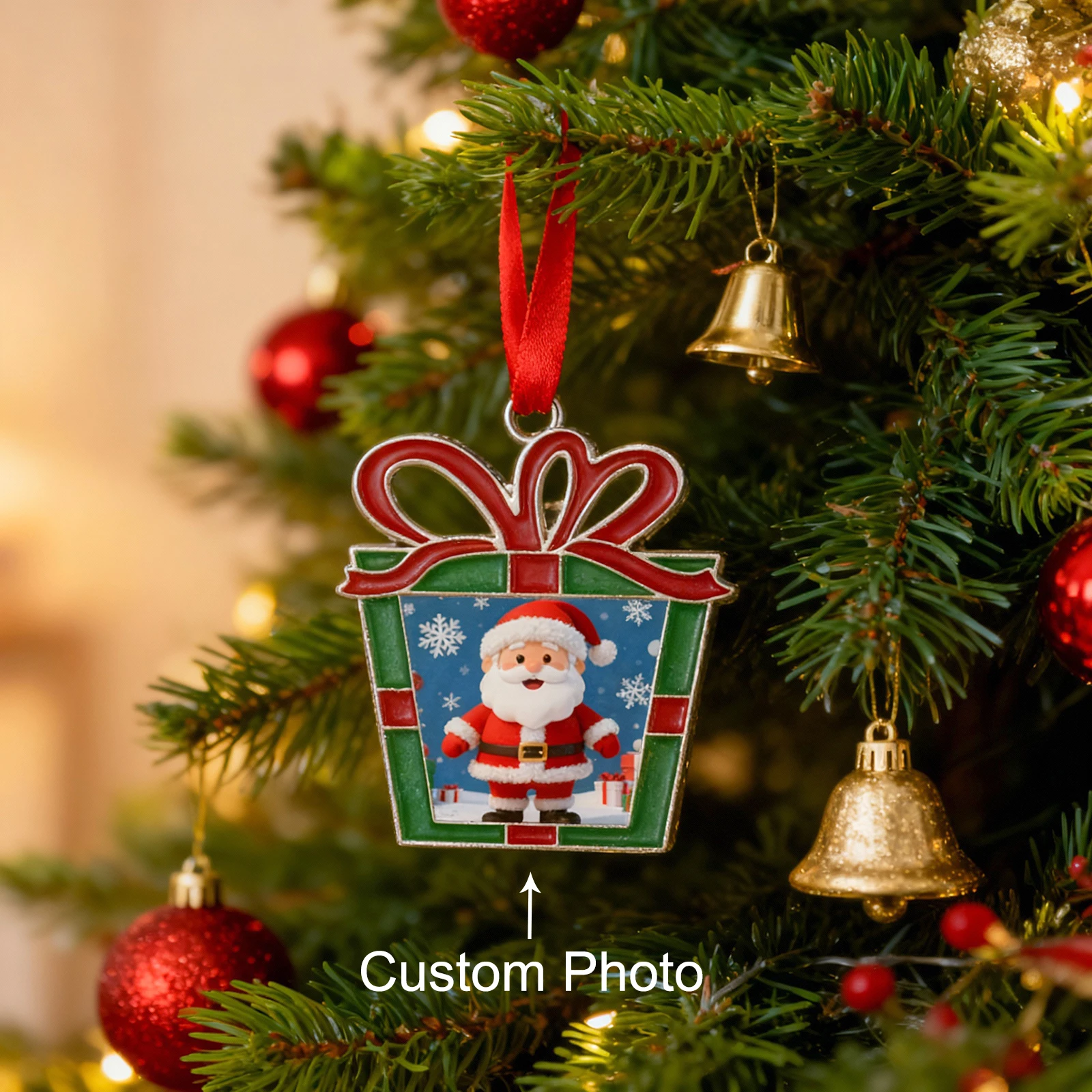 เครื่องประดับตกแต่งต้นคริสต์มาสแบบแขวน รูปภาพส่วนตัว ของขวัญส่วนบุคคล สำหรับตกแต่งบ้าน