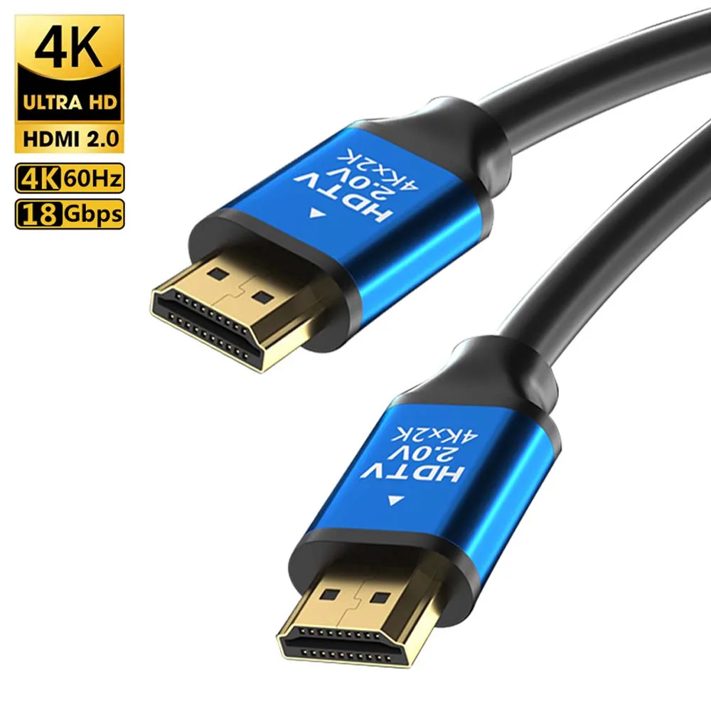 4K 60hz HDMI 2.0 Cable High Speed HDMI Cables Compatible Ultra HD 2K 1080P HDMI Cable Compatible For PS4 TV Laptop