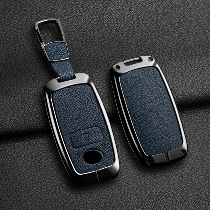 Metal Leather Car Remote Key Case Cover Shell for Toyota Yaris Ativ Raize Veloz Avanza Rush Auto Keychain Accessories