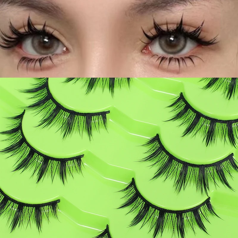 7 par rzęs 3D Mink Manga Lashes Korean Natural Full Strip Lashes Extension Makeup Soft Cross Mink Fluffy Fałszywe rzęsy