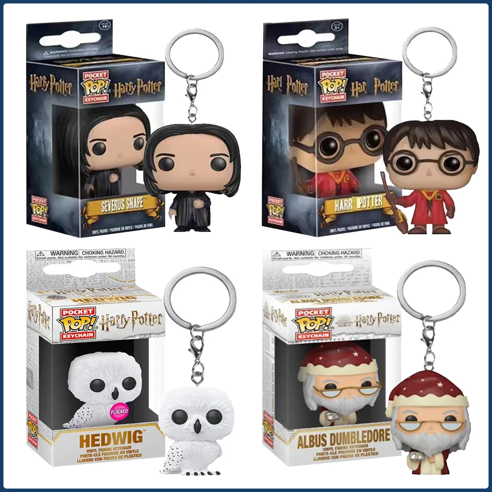 

FUNKO POP Keychain Harry Potter Classic Popular Figures Snape Hermione Dumbledore Doll Backpack Pendant Keychain Christmas Gift