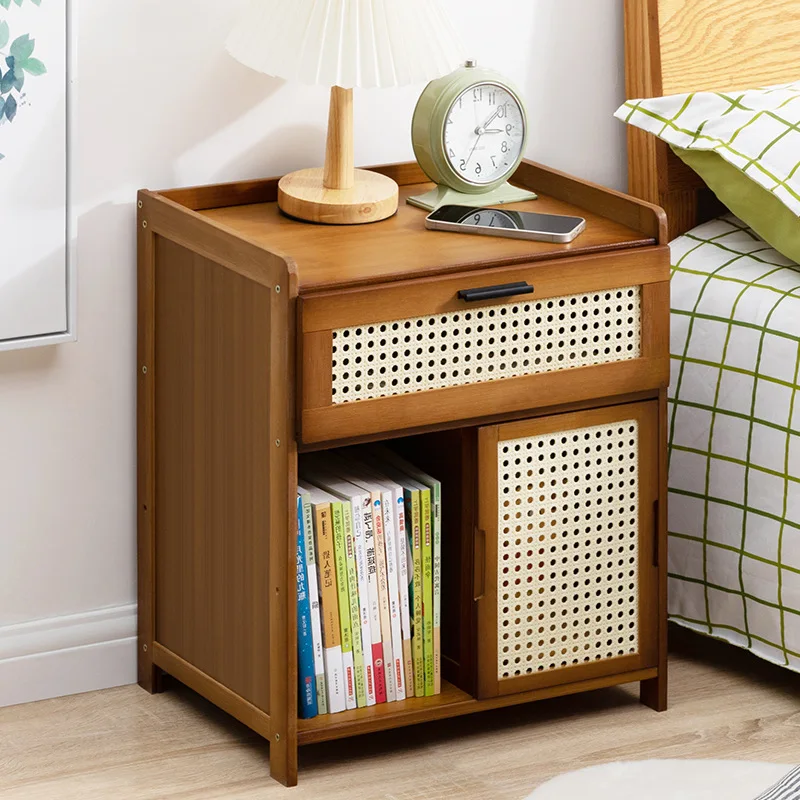 Modern Simple Solid Wood Nightstand with Drawers Dresser for Bedroom Bedside Furniture Bedroom Living Room Nightstand image 2