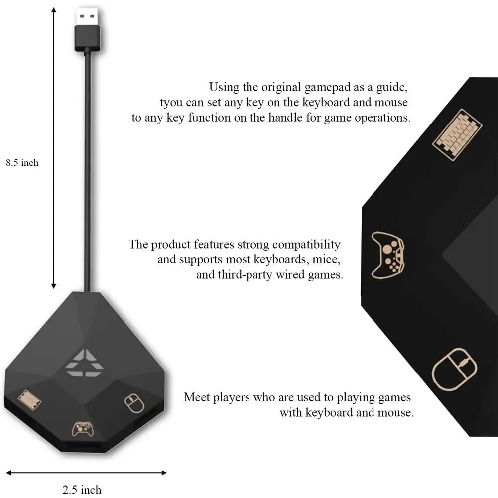 Conexão USB Adaptador de Teclado e Mouse, Mouse e Teclado Conversor para PS4, PS3, Xbox One, Xbox 360, Nintendo Switch