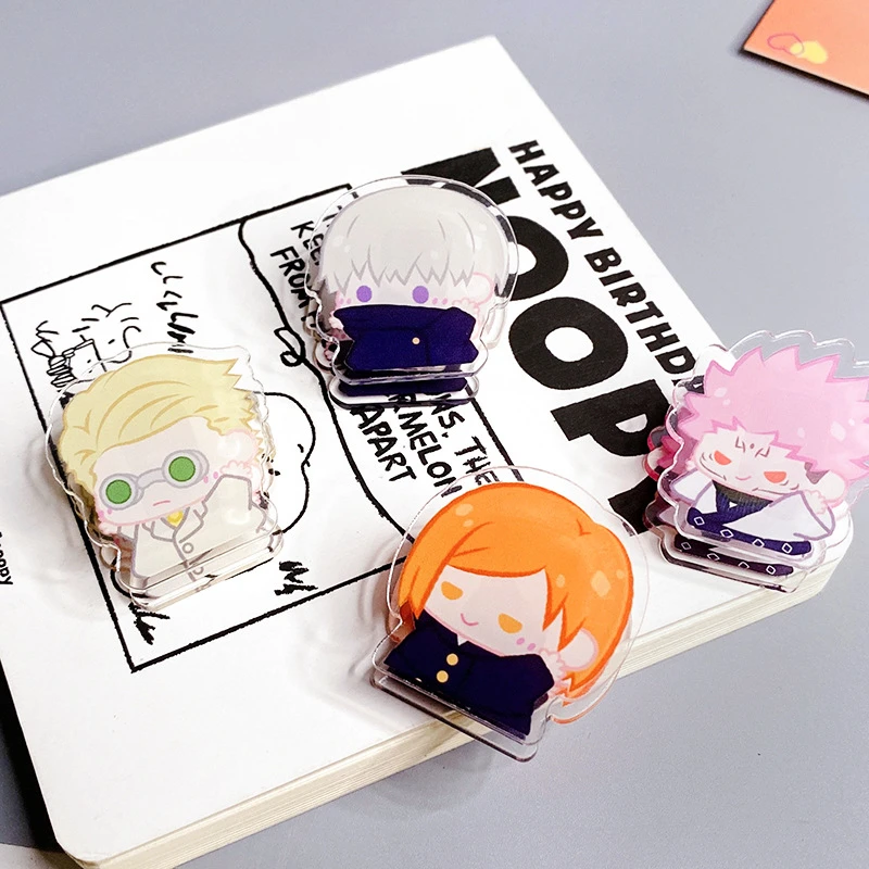 

8pcs Jujutsu Kaisen Anime Kawaii PP Clip Gojo Yuji Suguru Megumi Stationery Hand Account Clip Office Student Supplies Gifts