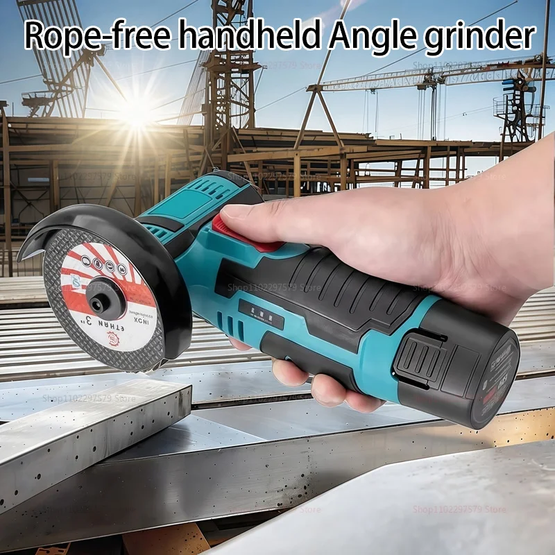 Mini Angle Grinder Brush Cutter 12V Cordless Small Polishing Machine Cutting Portable Polisher Saw Blade Home DIY Power Tool