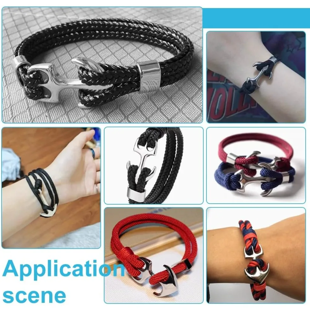 12 Stück Edelstahl-Ankerhakenverschlüsse, Kordelendeverbinder, Verschluss, Metallhakenverschluss für DIY Lederband, Armbänder, Schmuck