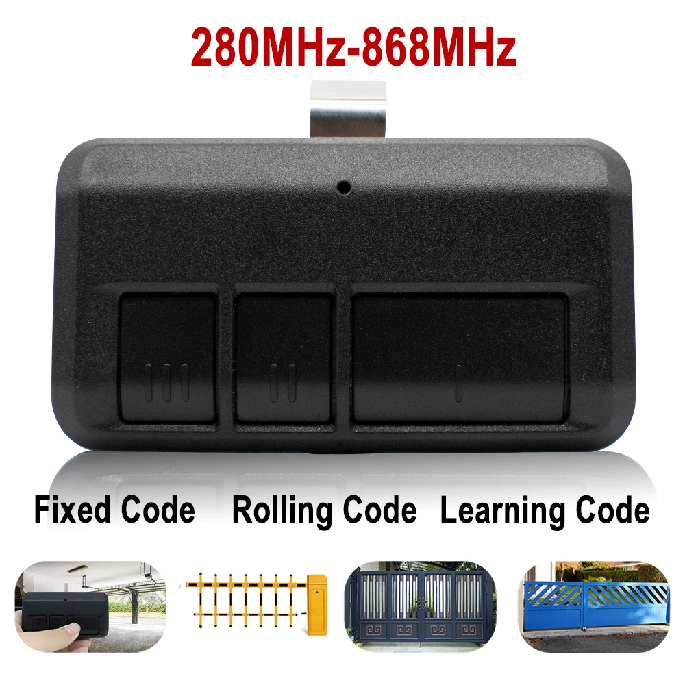 

280-868MHz Garage Remote Control Universal Gate 433MHz 315/390MHz Opener Duplicator for Fixed & Rolling Code Transmitter Clone
