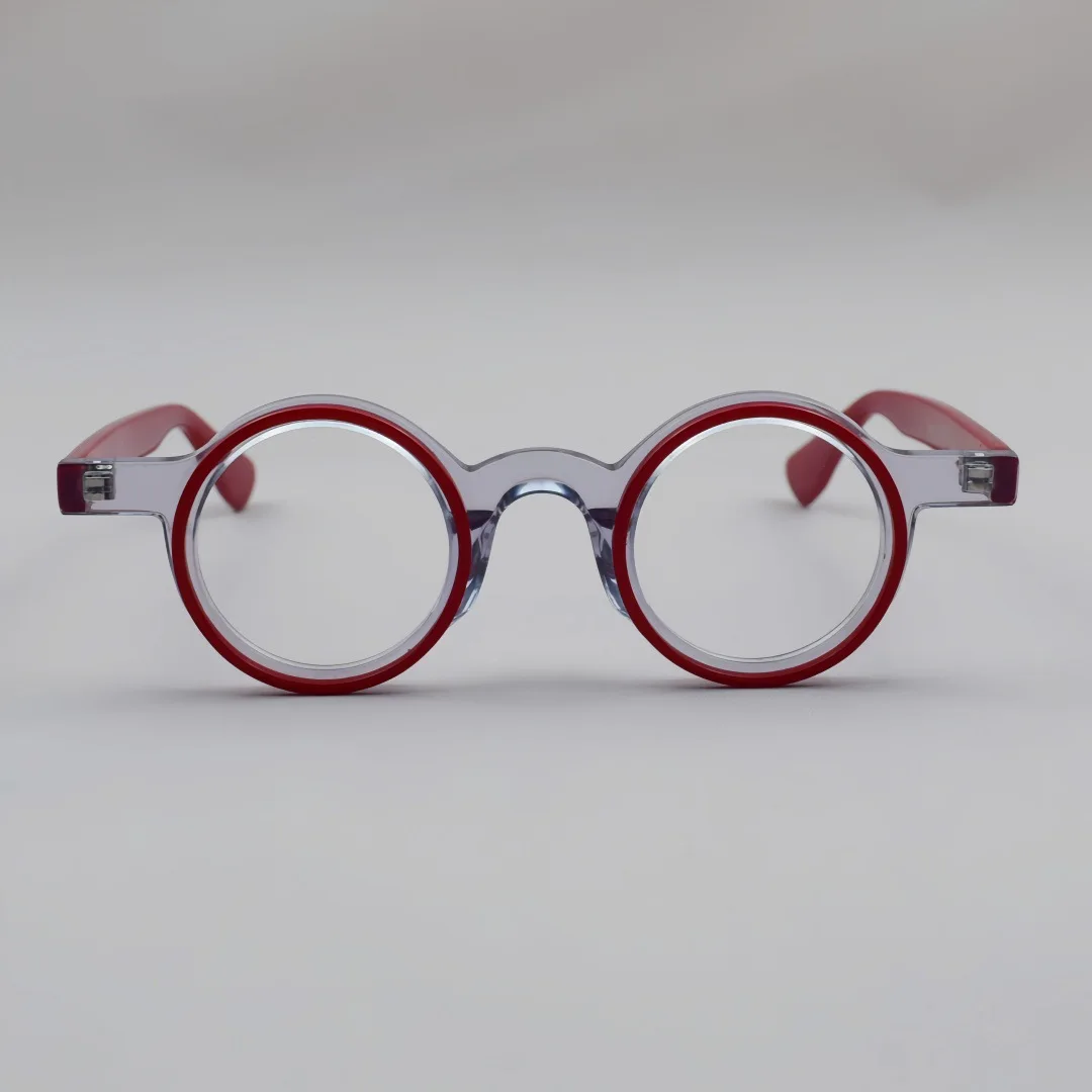 ALICIA Mode Retro Runde Vollformat Kleine Größe Brillen Luxus Acetat Spektakel Optische Verordnung Rahmen Mann Frau – Detail 16