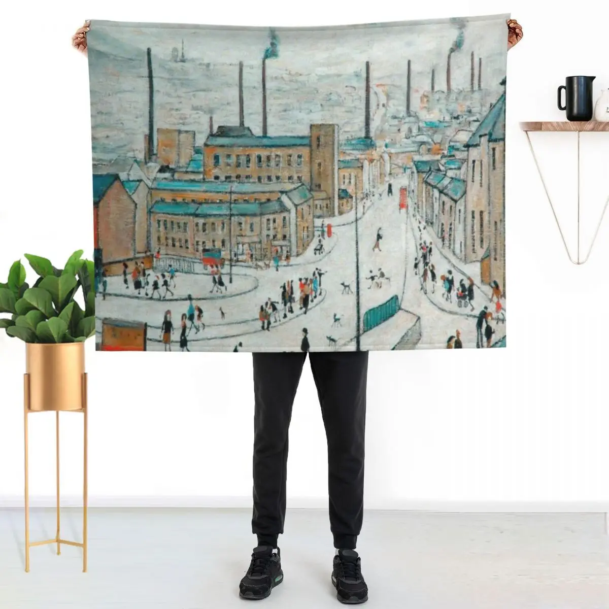 

L S Lowry Throw Blanket Breathable Lightweight Blanket for Adults Kids