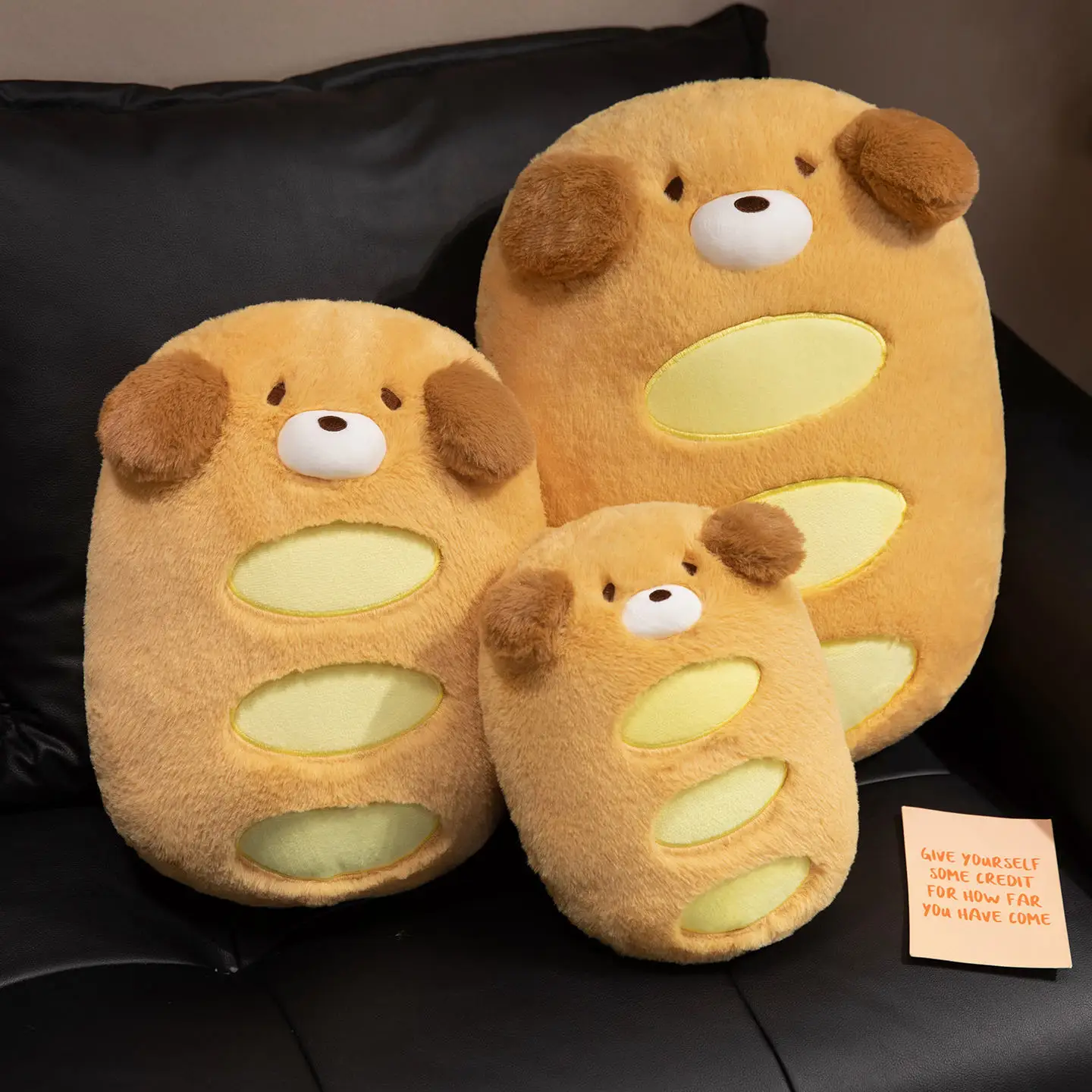 

Chubby Cartoon Bread Puppy Plush Toys Soft Cozy Animal Doggy Throw Pillow Sofa Cushion Warm Kids Companion Cute Room Decor