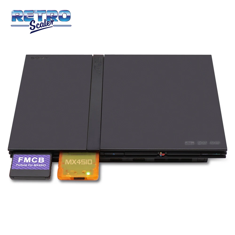 Retroscler-MX4SIO SIO2SD SD 카드 어댑터 및 Fortuna 64MB FMCB OPL1.2.0, 플레이스테이션 2 PS2 슬림 콘솔용 카드 및 게임 카드