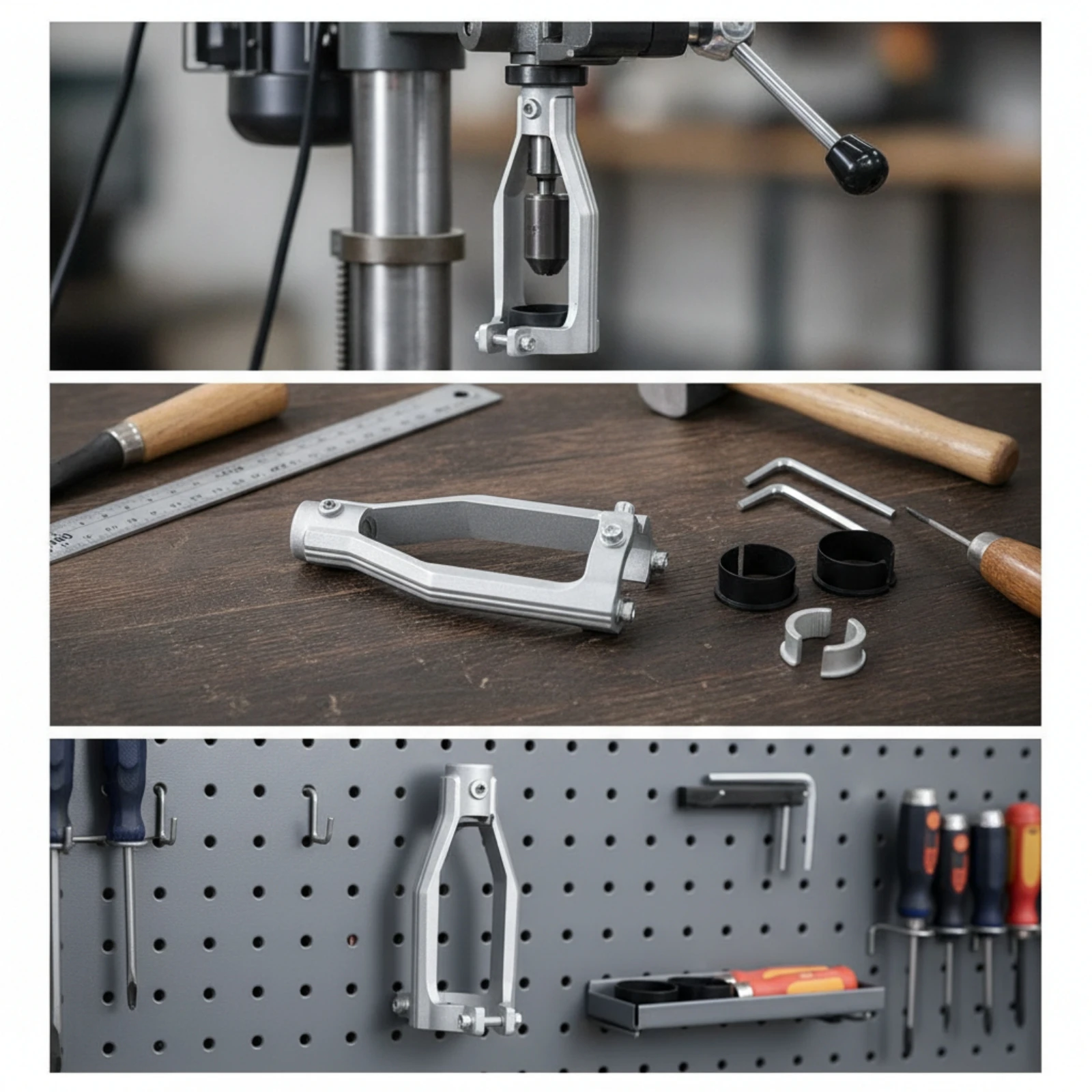Support de perçage à trou carré réglable avec accessoires de mortaisage et pièces d'insertion, accessoire rigide pour menuisiers