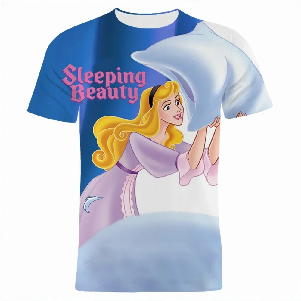 2024 summer Disney anime Sleeping Beauty 3d print T-Shirts Cartoon Maleficent 3D Print Men Women Fashion T-Shirt Kids Tees Tops