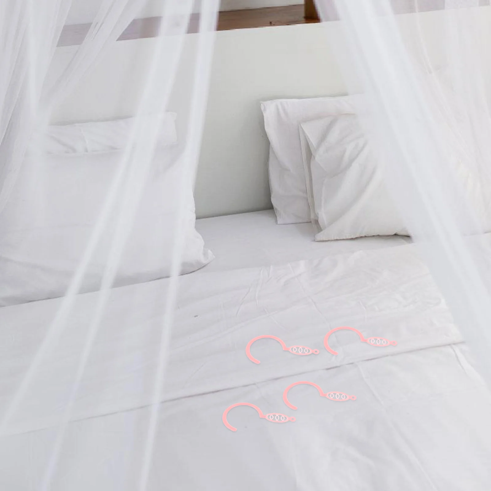 

20Pcs Mosquito Net Hooks Lightweight Plastic Hangers for Nursery Bed Canopy Gazebo Curtains Frame Holder Clip Accessories