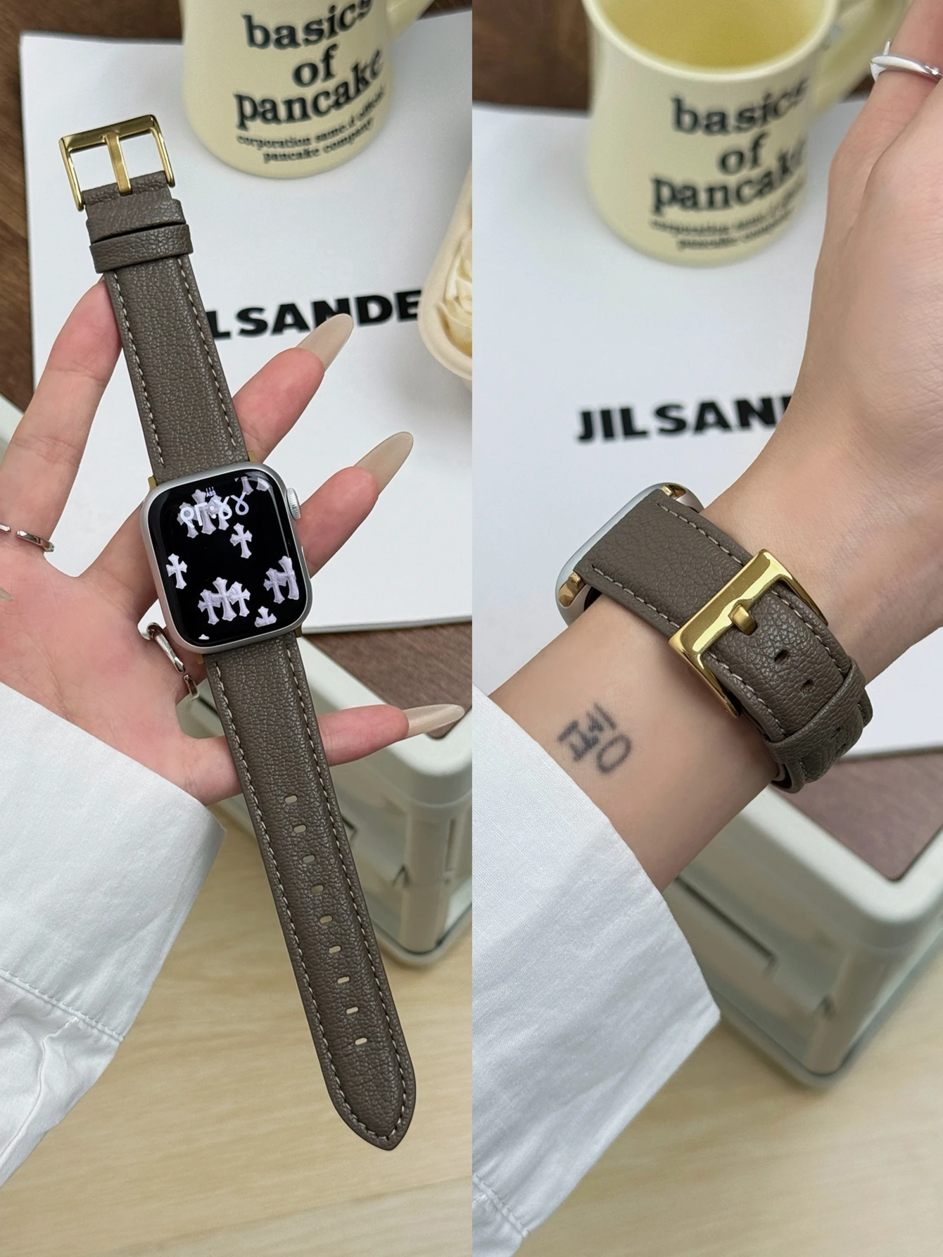 حلقة جلدية كوريا لسلسلة ساعات أبل الترا 11/10/9/8/7/6/5/4/3/2/1 SE 38 مللي متر 40 مللي متر 41 مللي متر 42 مللي متر 44 مللي متر 45 مللي متر 46 مللي متر 49 مللي متر حزام #5