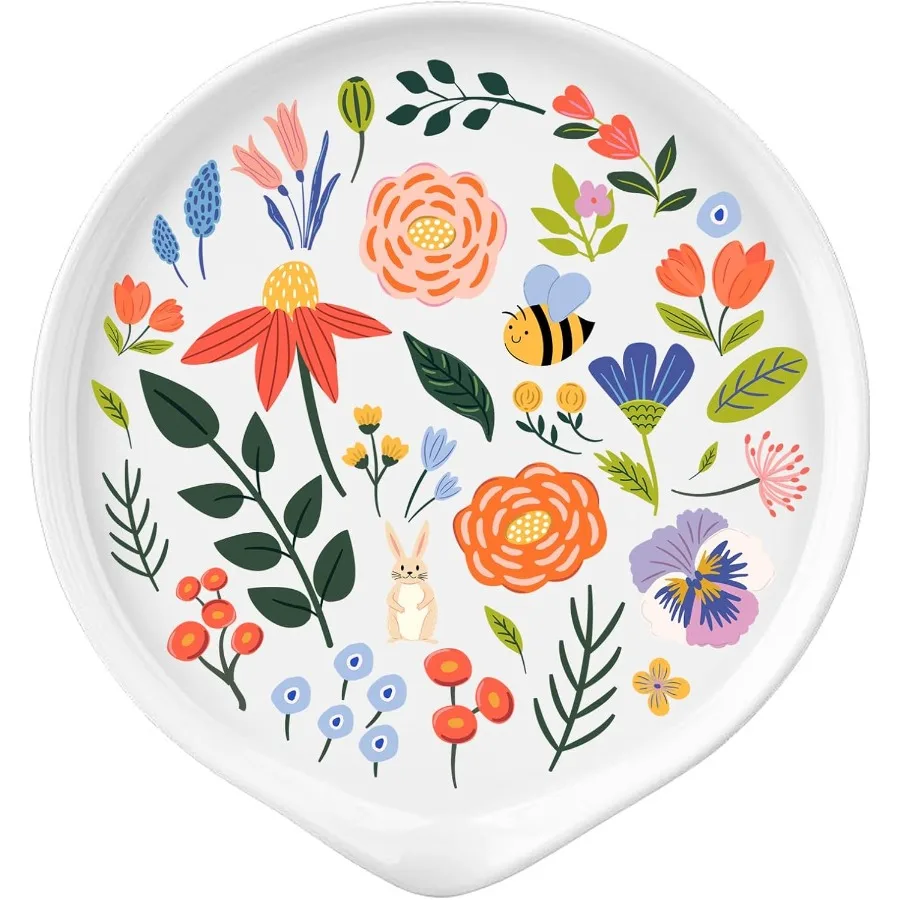 

Ceramic Spoon Rest for Stove Top - Cute Spoon Holder for Kitchen Counter - White Coffee Spoon Rest Utensil Rest Spatula Rest -