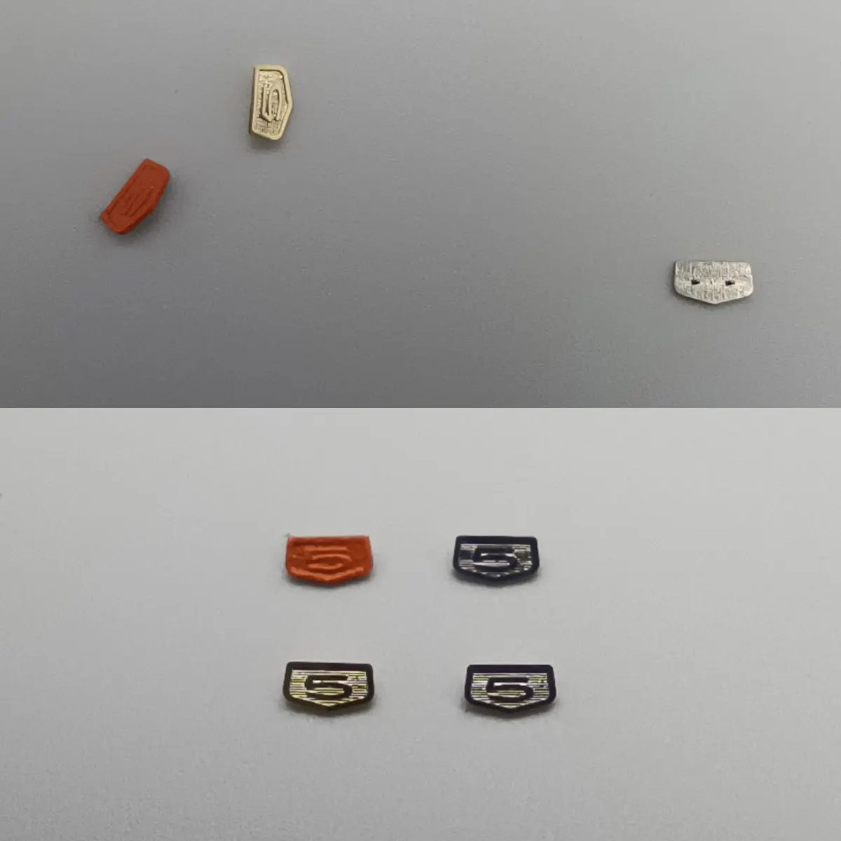 Orologio automatico da uomo con 5 punti, quadrante, parti in oro arancione argenteo