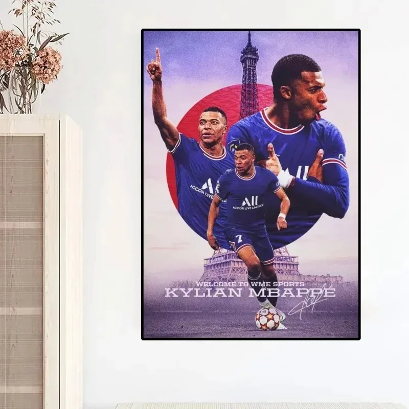 Modern Sports Aesthetics Wall Art Football Cool - Mbappe Superstar HD Canvas Painting e Printed Home Bedroom Decoration