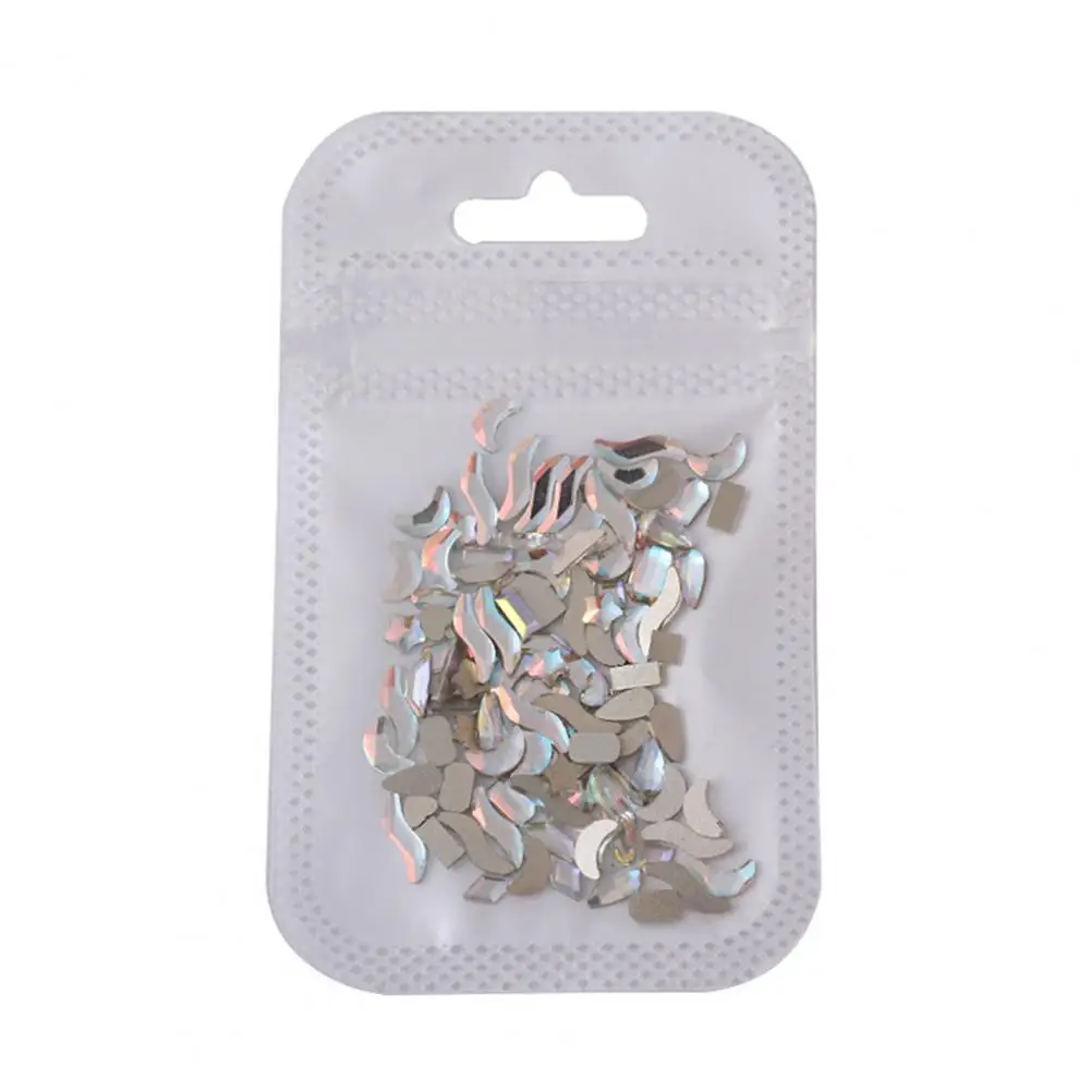 100Pcs/Bag Nail Rhinestone Flat Back Easy Paste Shining Nail Decoration Faux Crystal Irregular Shape Nail Art Charm