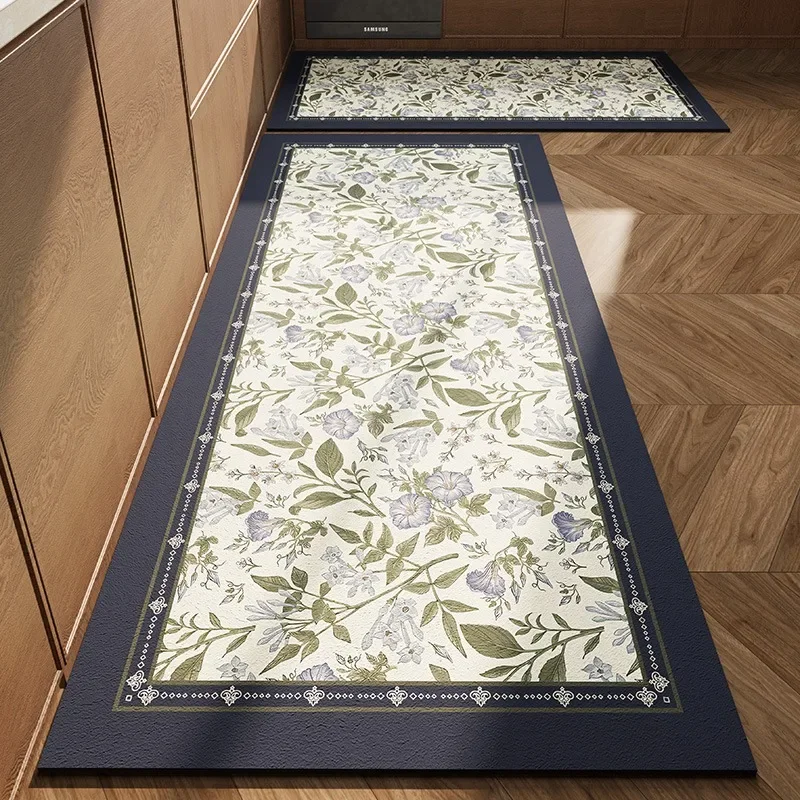 Kitchen Floor Mats Waterproof Oil-proof PVC Leather Dirt-resistant Soft Foot Rug Can Be Scrubbed Balcony Carpet Ковер Tapis 러그