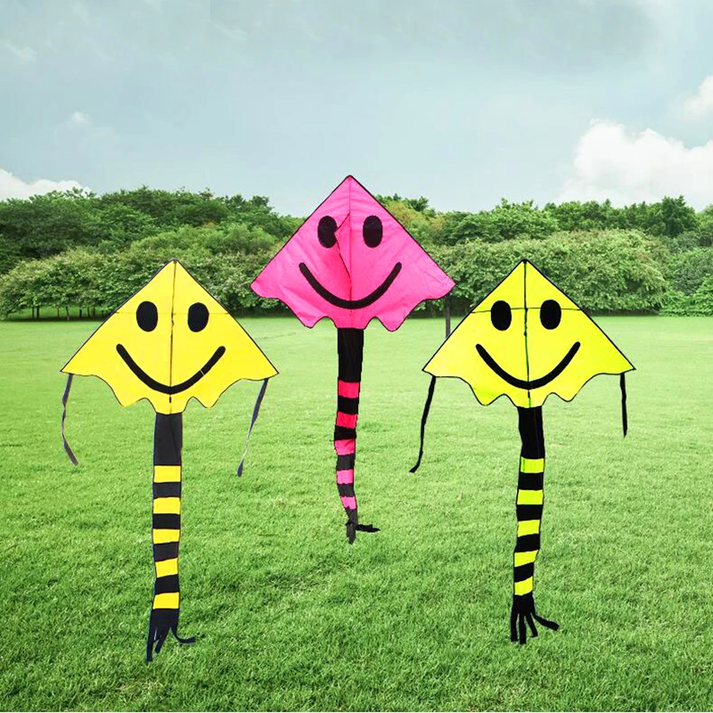 Free shipping smiling face kites flying ripstop nylon fabric kite wei kites factory price wholesale kites kids gel blaster fun