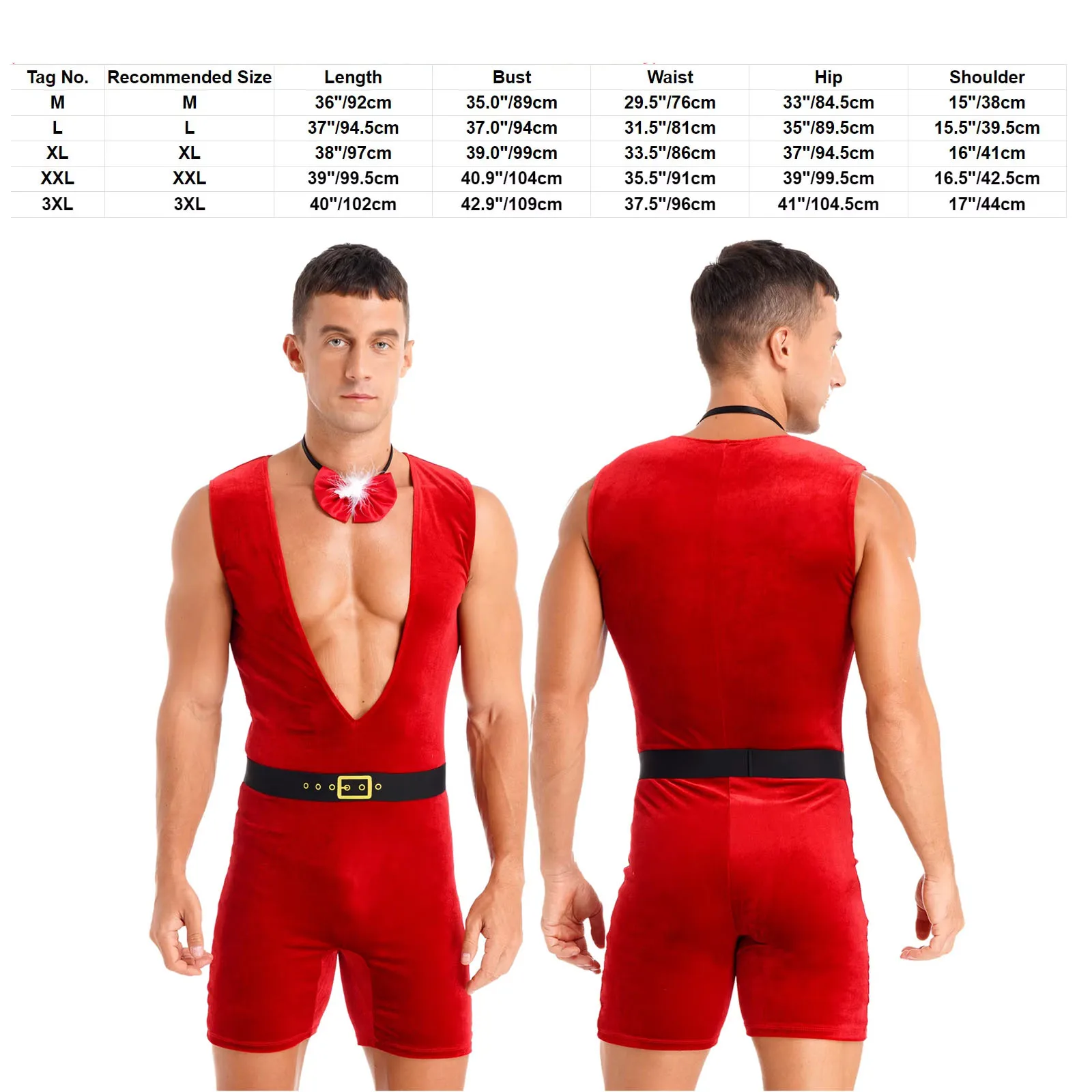 رجل مثير عيد الميلاد زي العميق الخامس الرقبة أكمام المخملية ارتداءها بذلة الزي السنة الجديدة سانتا كلوز الملابس الداخلية كلوبوير