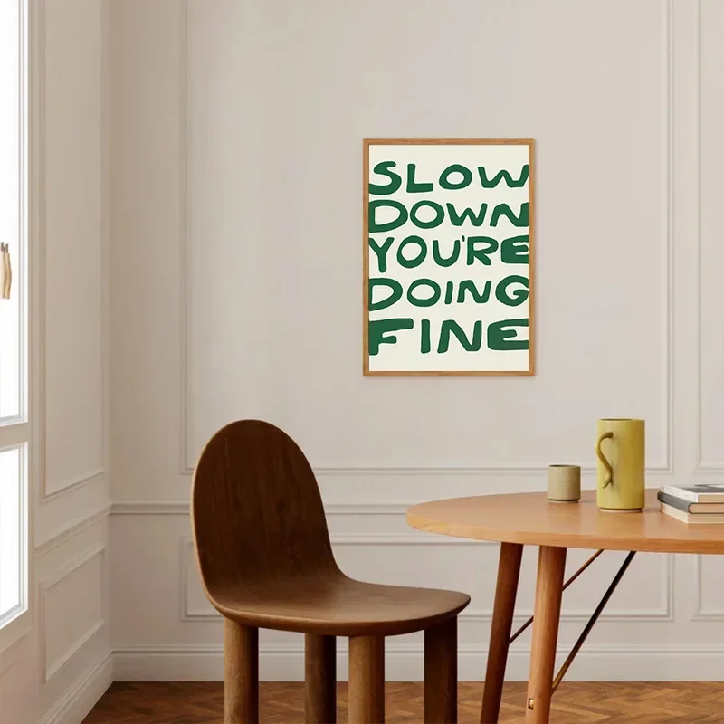 

2pcs Slow Your Step Fine Wall Art Uplifting Quotes Art Canvas Painting Lyrics Affirmations Quotes Bedroom Decoration