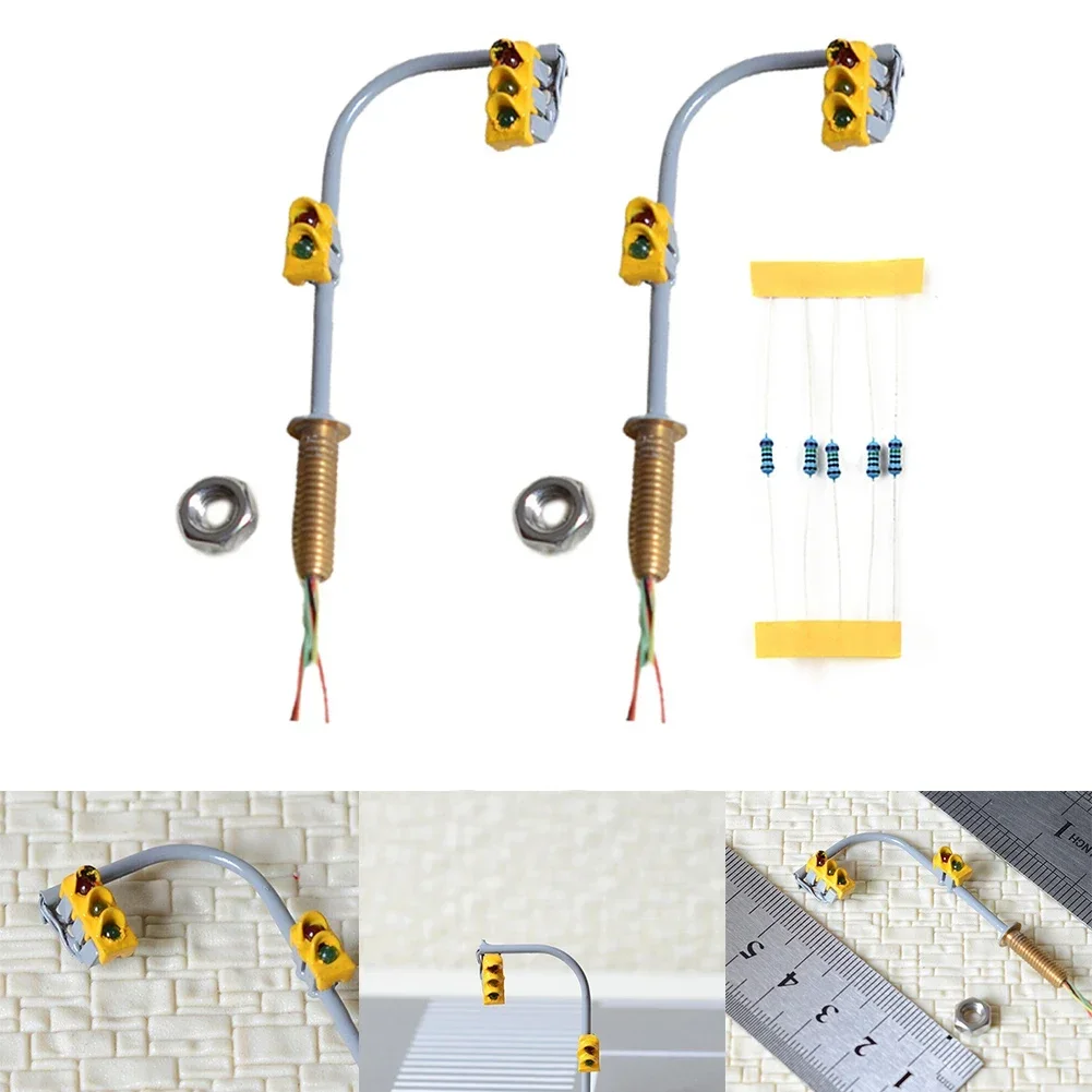 

2 шт. светофоры H0 пересекающая прогулка модель 3 В постоянного тока светодиодные пешеходные уличные сигнализации для макета железнодорожного станка аксессуары для песочного стола