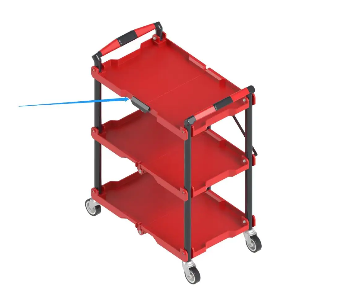 2023 New Style Service Cart Trolley Folded 3 Tier Car Detailing Utility Cart