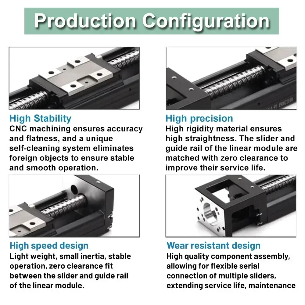 KK60 Steel based Single Axis Robot Linear Rail Stage Steel Sliding Table for Semiconductor Medical  XYZ Axis Repeatability ±0.01