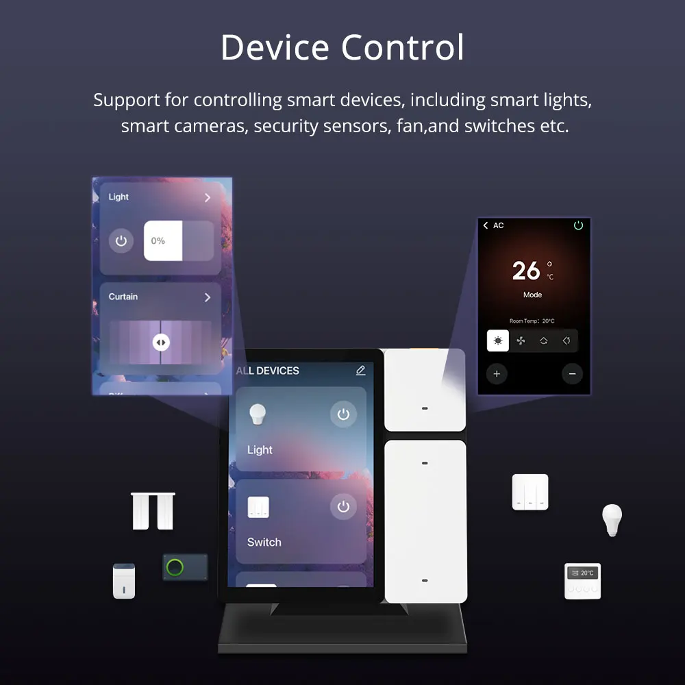 Zemismart 3.5 بوصة لوحة تحكم مركزية ذكية تعمل مع Tuya المدمج في BLE Sig Mesh IR التحكم شاشة تعمل باللمس تأتي مع قاعدة المكونات