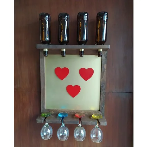 Bahat Heart Leaf Wooden Beer Wine Kadehlik Goblet Hanger