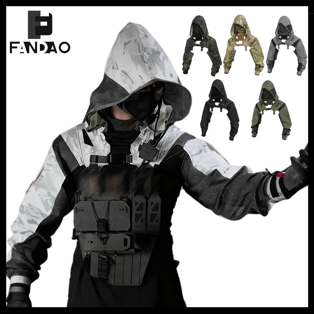 

Tactical Combat Uniform Long Sleeve Breathable Camo Clothing with hat With Multiple Vests Chest Rig Outdoors Hunting Accessories