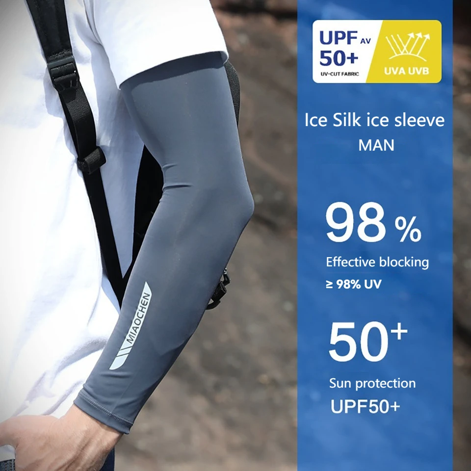 1Pair Summer Sun Protection Arm Sleeves Light Breathable UV-resistant Protective Sleeves Outdoor Cycling Hiking Climbing Unisex
