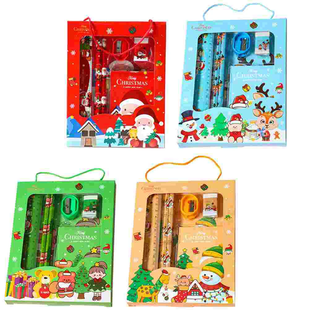 4 Sets Christmas Stationery Pens Lovely Gifts for Stocking Stuffers Themed Cute Pack Party