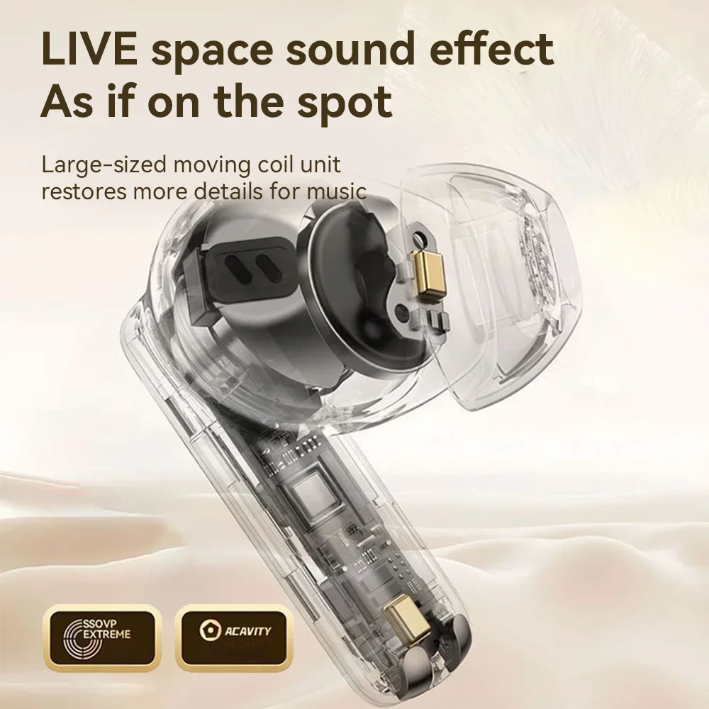 LED Digital Display Bluetooth Earphone Wireless Headset In-ear Mega Bass 9D Surround Sound Game Low-delay HD Call For iPhone