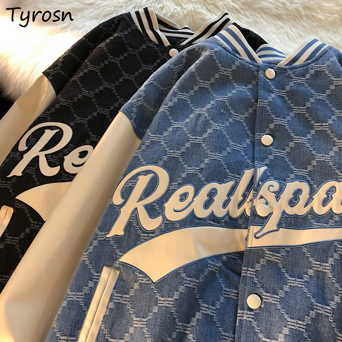 

Plaid Basic Jackets Women Design Letter Printed Coat Running All-match Korean Fashion Single Breasted Loose Retro Outwear Unisex