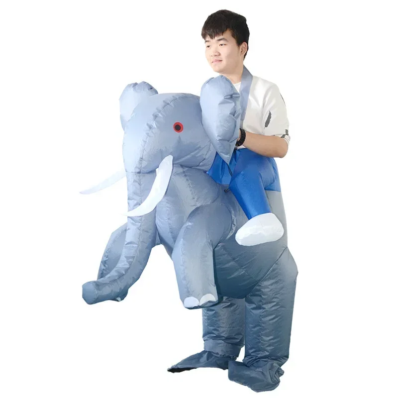 Elephant Inflatable Suit Party Carnival Cosplay Costume Halloween Blow Up Suit Animal Mascot for Women Men Kid Purim Xmas Gifts