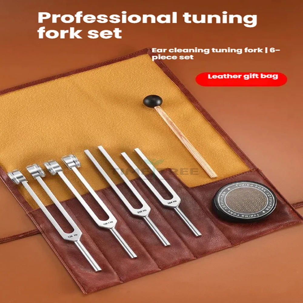 

Высокое качество, 4 шт./компл., кожаная сумка с камертонами с коричневым активатором, 128 Гц, 136,1 Гц, 256 Гц, 384 Гц, камертоны