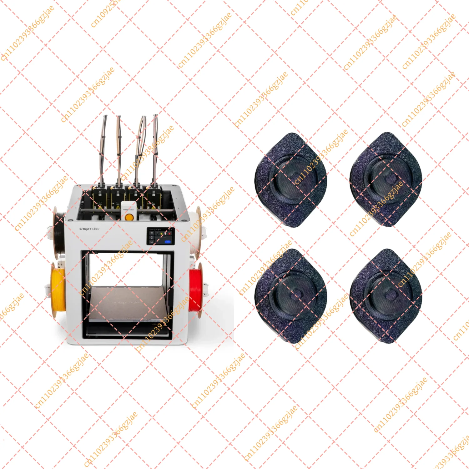 Pies antivibración HULA para accesorios de impresora 3D Snapmaker U1, pies antivibración HULA, piezas de impresora 3D de goma negra