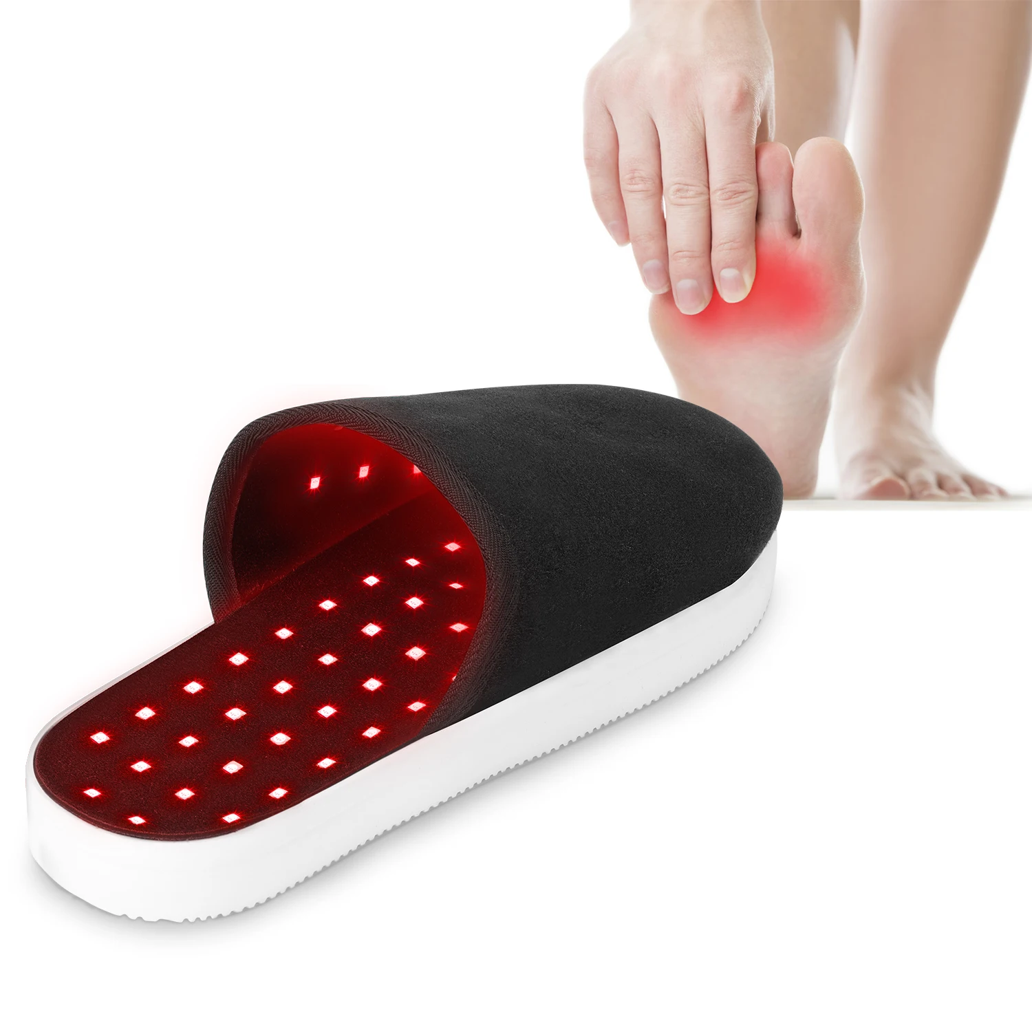 

Customized Logo Wavelength Battery Powered Red Light Therapy Slippers 660nm 850nm Led Red Therapy Light for Diabetes Foot Pain